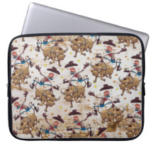 西部ロデオのカウボーイのBullの乗馬の国