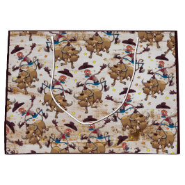 西部ロデオのカウボーイのBullの乗馬の国 ラージペーパーバッグ