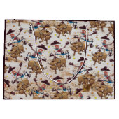 西部ロデオのカウボーイのBullの乗馬の国 ラージペーパーバッグ (裏面)