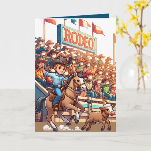 西部ロデオカウボーイ カルフローキングカスタム カード (黄色い花)