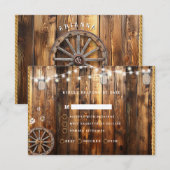 西部ロープ ワゴン ホイール メイソンジャー ストリング ライト 出欠カード (正面/裏面)