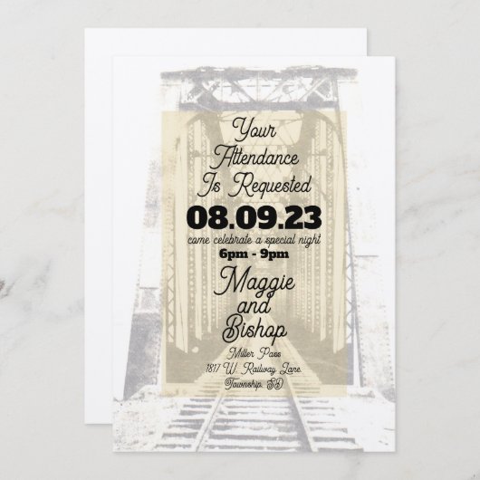 西部ヴィンテージご出席をお願い致します 招待状 (正面/裏面)