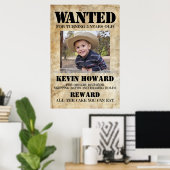 西部劇のウエスタン Wanted 誕生日 ポスター (ホームオフィス)