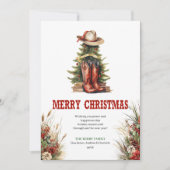 西部劇のクリスマスグリーティングカード印刷可能テンプレート シーズンカード (正面)