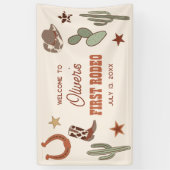 西部劇の初のロデオお誕生日ウェルカムバナー 横断幕 (縦)