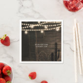西部劇の酒場と照明  rustic ウェディング スタンダードカクテルナプキン (インサイチュ)