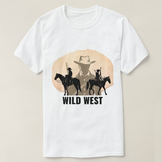 西部劇カウボーイ グラフィックTシャツ Tシャツ (デザイン正面)