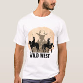 西部劇カウボーイ グラフィックTシャツ Tシャツ (正面)