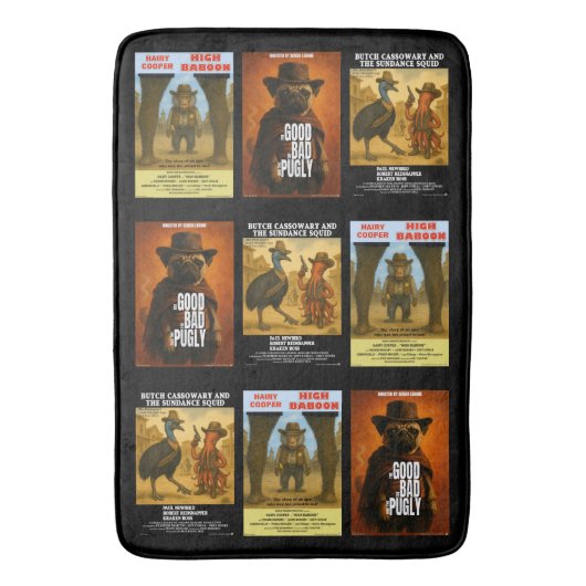 西部劇ポスターのパロディ バスマット (正面縦)