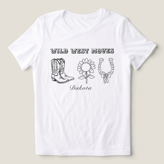 西部劇ワイルドウェスト・ムーヴス 黒白Tシャツ トライブレンドTシャツ (デザイン正面)