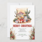 西部劇風クリスマスグリーティングカード印刷可能 シーズンカード (正面)