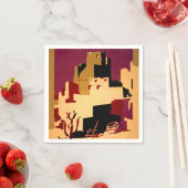 西部南西プエブロWPAナショナル スタンダードカクテルナプキン (インサイチュ)