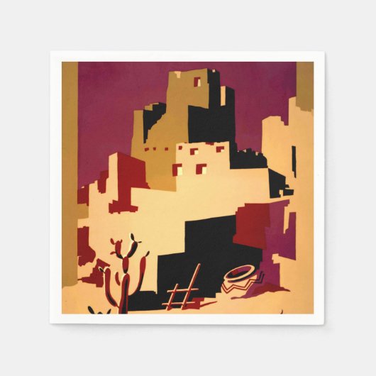 西部南西プエブロWPAナショナル スタンダードカクテルナプキン (正面)