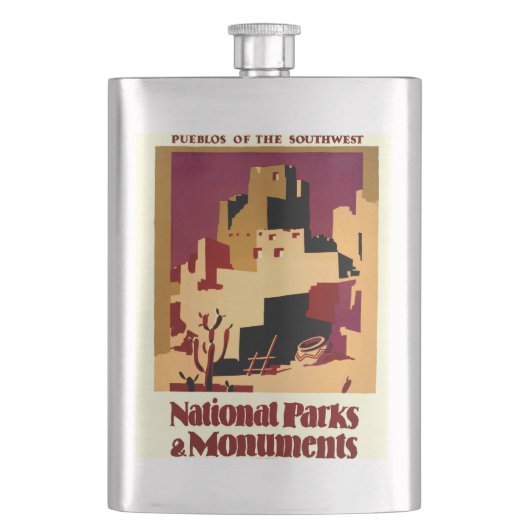 西部南西プエブロWPAナショナル フラスク (正面)