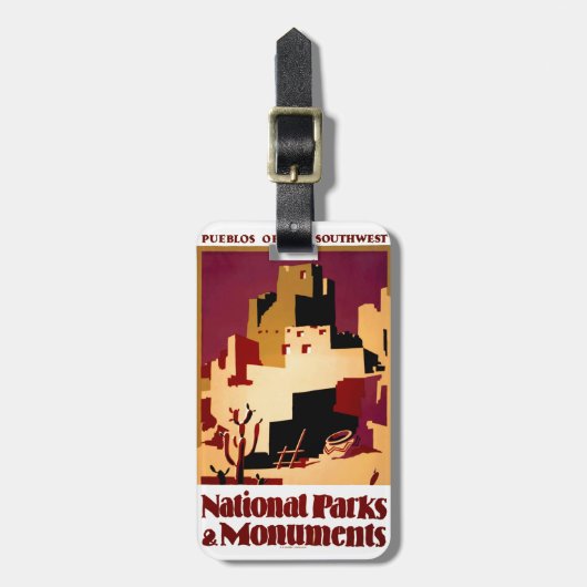 西部南西プエブロWPAナショナル ラゲッジタグ (正面縦)