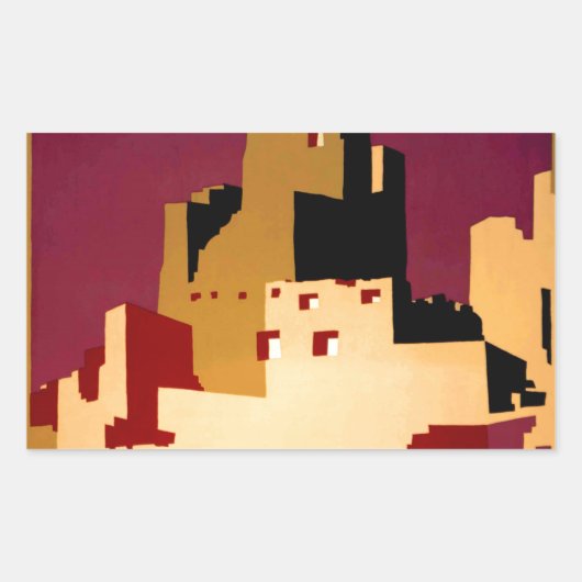 西部南西プエブロWPAナショナル 長方形シール (正面)