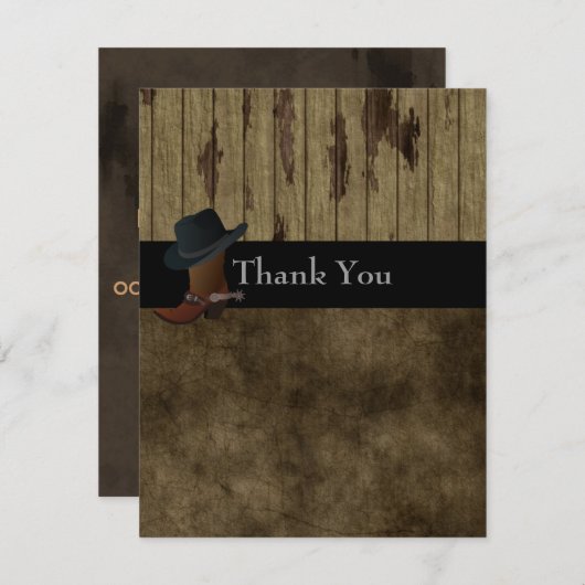 西部国は感謝していしていて、男らしい誕生日結婚します サンキューカード (正面/裏面)