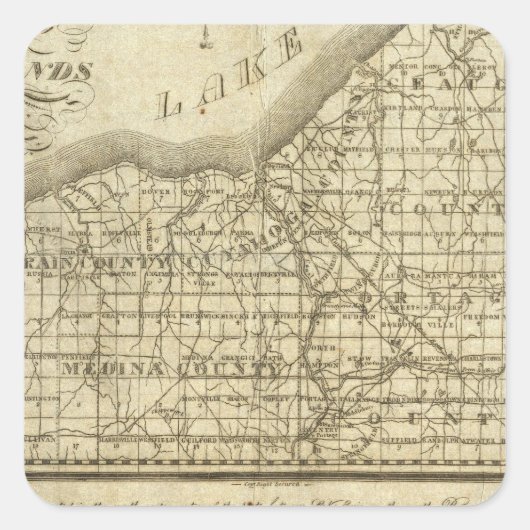 西部地区地図 スクエアシール (正面)