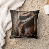 西部地方の茶色のバーウッドカウボーイブーツ クッション (ブランケット)