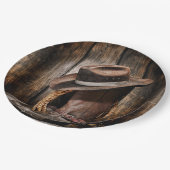 西部地方の茶色のバーウッドカウボーイブーツ ペーパープレート (アングル)