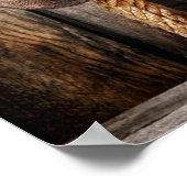 西部地方の茶色のバーウッドカウボーイブーツ ポスター (角)