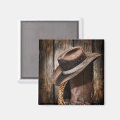 西部地方の茶色のバーウッドカウボーイブーツ マグネット (正面/裏面)