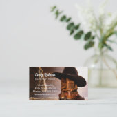 西部地方の茶色のバーウッドカウボーイブーツ 名刺 (スタンド正面)