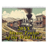 西部地方イラストの蒸気列車 カレンダー (カバー)