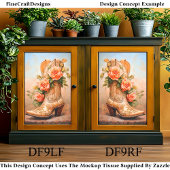 西部女性のカーボーイファッションブートバラDF9RFデカップシステム 薄葉紙