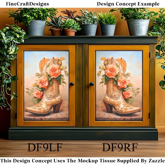 西部女性のカーボーイファッションブートバラDF9RFデカップシステム 薄葉紙