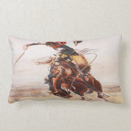 西部強く反対する馬のヴィンテージの野生の西のカウボーイ ランバークッション