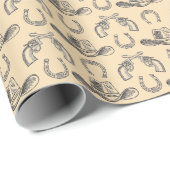 西部手描きカウボーイハット回転木馬 ラッピングペーパー (ロールコーナー)