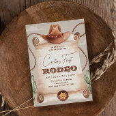 西部最初のロデオ ワイルドウェストカウボーイブラウン 招待状