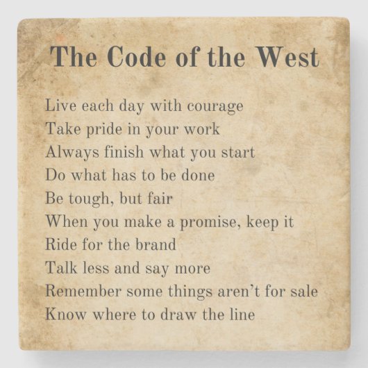 西部法 |南部の引用文 ストーンコースター (正面)