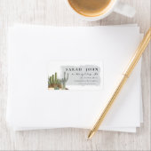 西部砂漠の風景サボテン差出人住所 ラベル (インサイチュ)