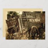 西部移動する新しい住所ワゴンおもしろいワ素朴ン 案内状 (正面/裏面)