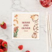 西部美しい素朴な茶色結婚の スタンダードカクテルナプキン (インサイチュ)