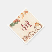 西部美しい素朴な茶色結婚の スタンダードカクテルナプキン (角)