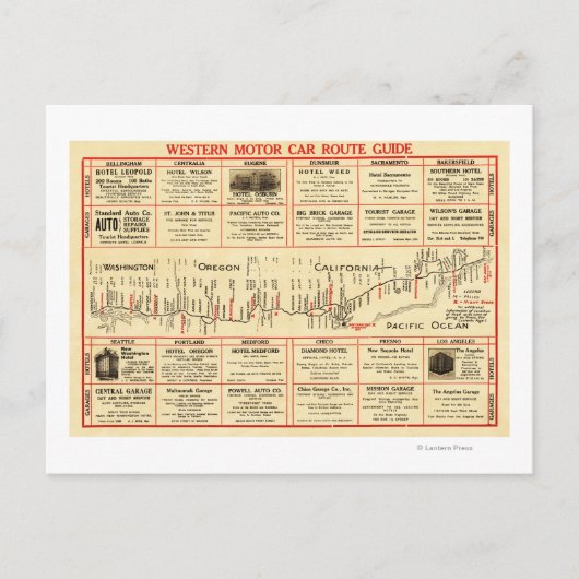 西部自動車ルートガイドパノラマ地図 ポストカード (正面)