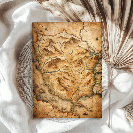 西部野生西部古い宝石地図の水色 薄葉紙