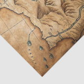 西部野生西部古い宝石地図の水色 薄葉紙 (詳細)