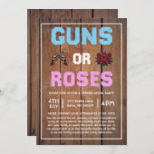 西部銃またはバラのジェンダーの明け 招待状 (正面/裏面)
