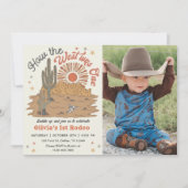西部開拓の記念すべき私の初めてのロデオ誕生日写真 招待状 (正面)