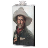 西部開拓時代の酒場にいるスペイン風のランチェロカウボーイ フラスク (左)