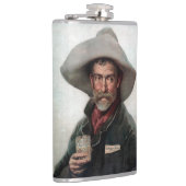 西部開拓時代の酒場にいるスペイン風のランチェロカウボーイ フラスク (右)