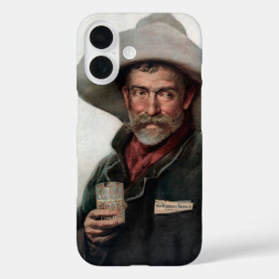 西部開拓時代の酒場にいるスペイン風のランチェロカウボーイ iPhone 16ケース