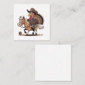 西部風の感謝祭七面鳥コウボーイ・コウガール ノートカード (正面/裏面)