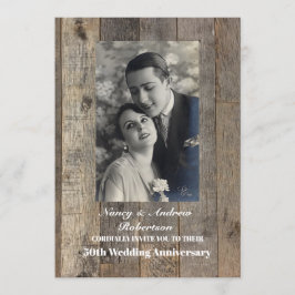 西部風の田舎 50周年結婚記念日 招待状