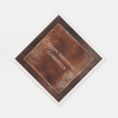 西部風ダーク&ウォームブラウンのレザー調 スタンダードランチョンナプキン (角)