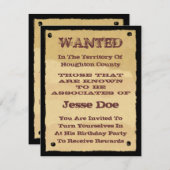 西部風パーティーの招待状（ワンティッドポスター風） 招待状 (正面/裏面)